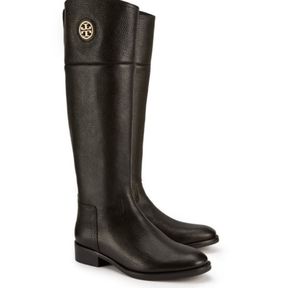 Tory Burch Junction Black Riding Boots